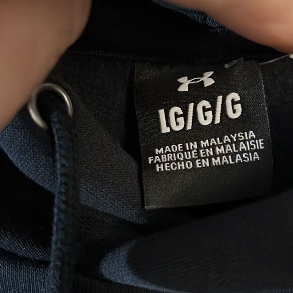 New w/tag Under Armour Fleece Sewn Big Logo Hoodie Hooded Sweatshirt Black L - Picture 3 of 6